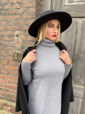 SUKIENKA AILEEN SWETERKOWA Z GOLFEM GRAY