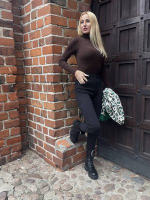 SPODNIE DELIA MOM FIT HIGH WAIST BLACK