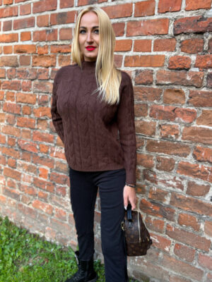 SWETER  THICK BRAID BROWN