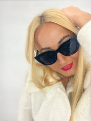 OKULARY CAT EYE CZARNE