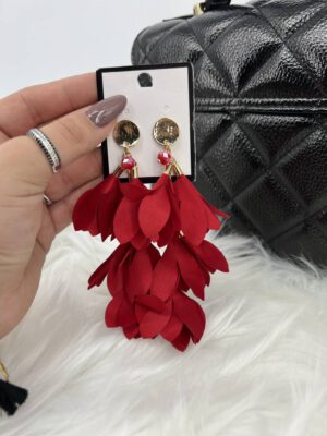 KOLCZYKI FEATHERS RED