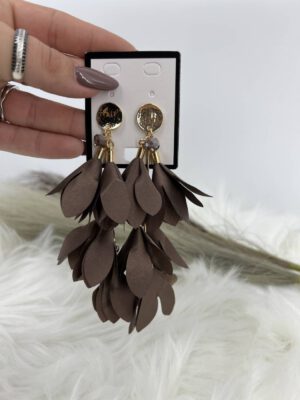 KOLCZYKI FEATHERS CHOCOLATE