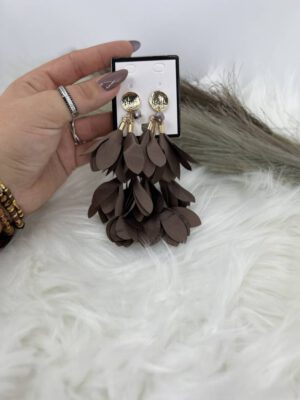 KOLCZYKI FEATHERS CHOCOLATE