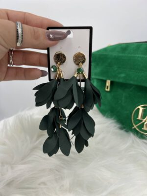 KOLCZYKI FEATHERS BOTTLE GREEN