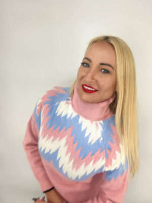 SWETER DAMARIS GOLF RÓŻ