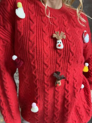 SWETER CHRISTMAS CZERWONY