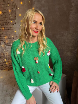 SWETER CHRISTMAS ZIELEŃ