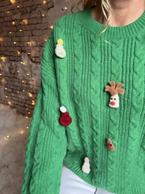 SWETER CHRISTMAS ZIELEŃ