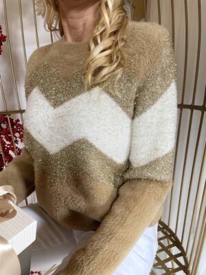 SWETER PATTERN CAMEL